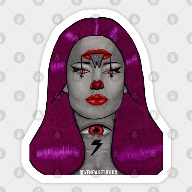 Magenta Lust Sticker by Zenpaistudios